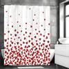 Valentine's Day Red Heart Pattern Shower Curtain, Bathroom Decorative Shower Curtain, Waterproof Shower Curtain with Hooks