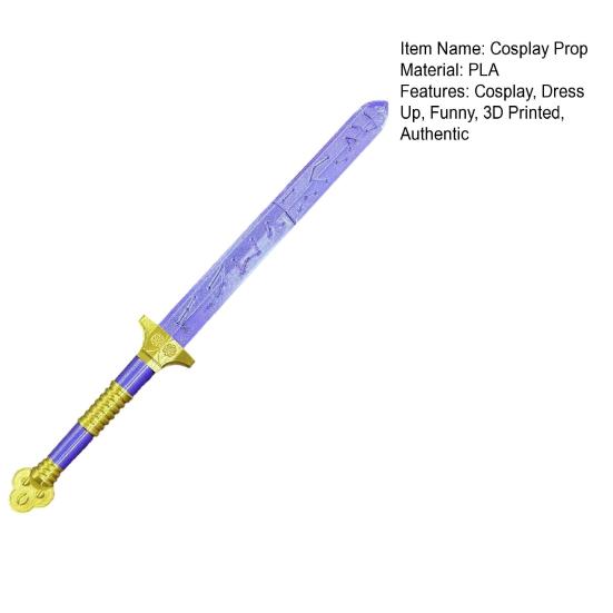 Anime Weapons Costume 3D Purple Weapon for Halloween Dress Cosplay Prop Printed 18.5" Up Accessory Gifts