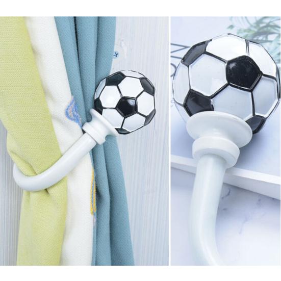 1Pc Wall Mounted U Shape Football Curtain Hold Backs Tie Hook Holder Home Decor
