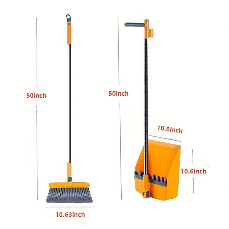2pcs Set of Brand New 3-in-1 Rotatable and Foldable Magnetic Suction Broom Dustpan Sweeping Set, Enlarged and Thickened Household Broom, Living Room