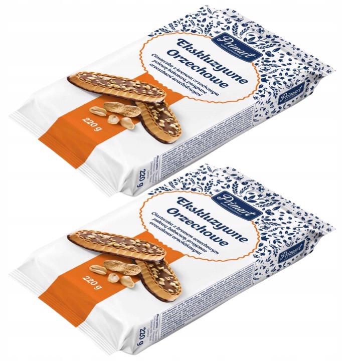 Primart ciastka ekskluzywne orzechowe 220g x 2 sztuk