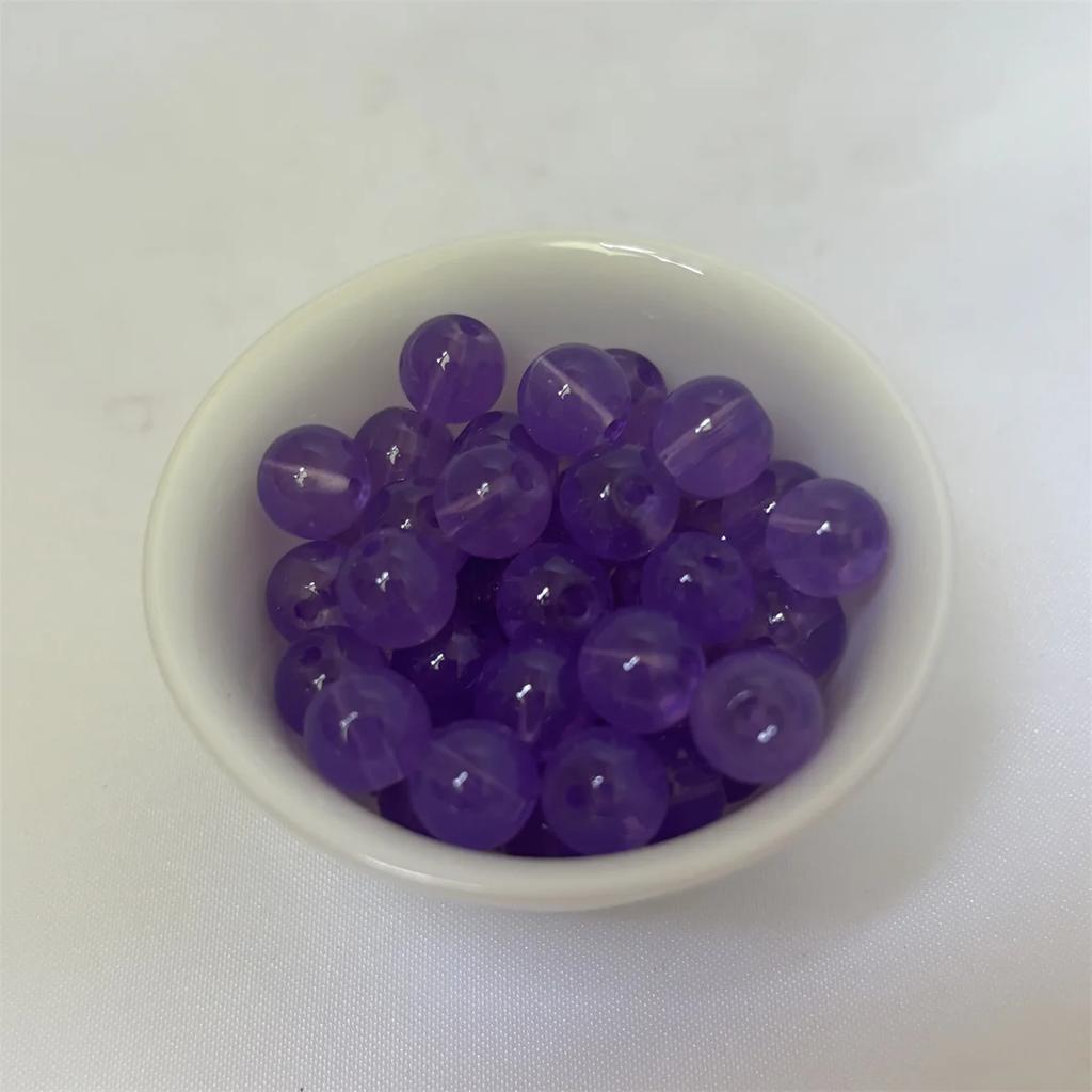 50Pcs 8mm Fun Candy Color Fashion Synthetic Exquisite Lilac Beads Faceted Purple Beads Bracelets Make Trend Jewelry Workmanship