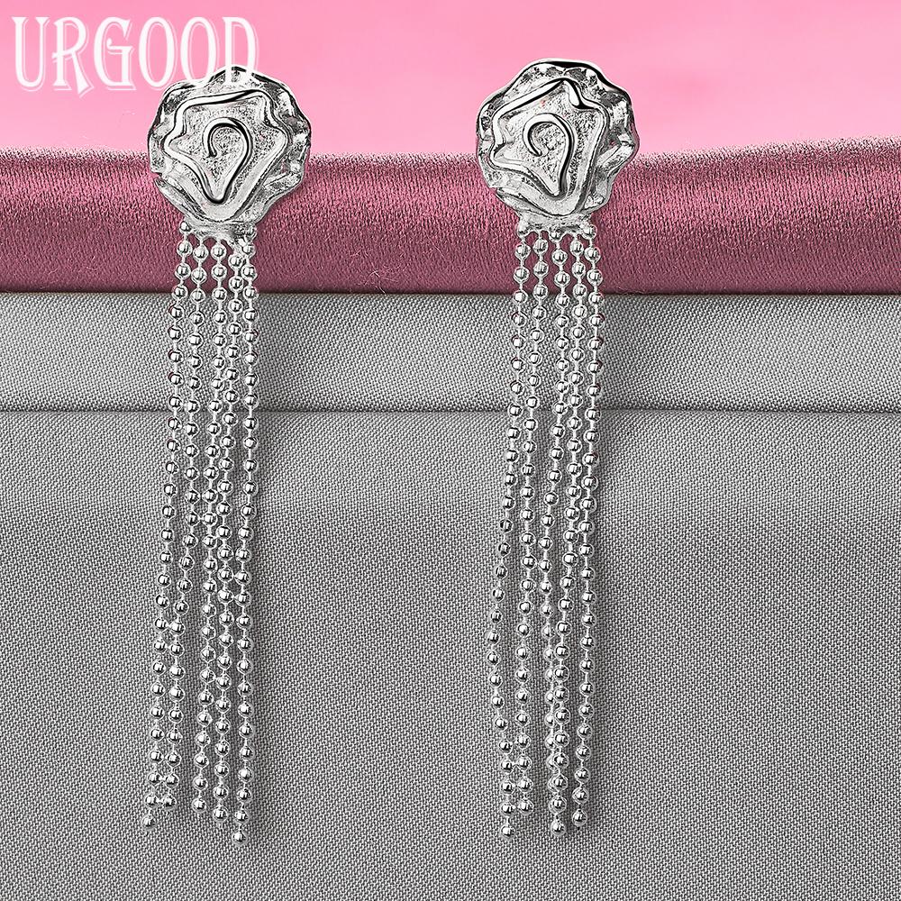 925 Sterling Silber Rosenperlenkette Ohrringe Hochzeitsschmuck