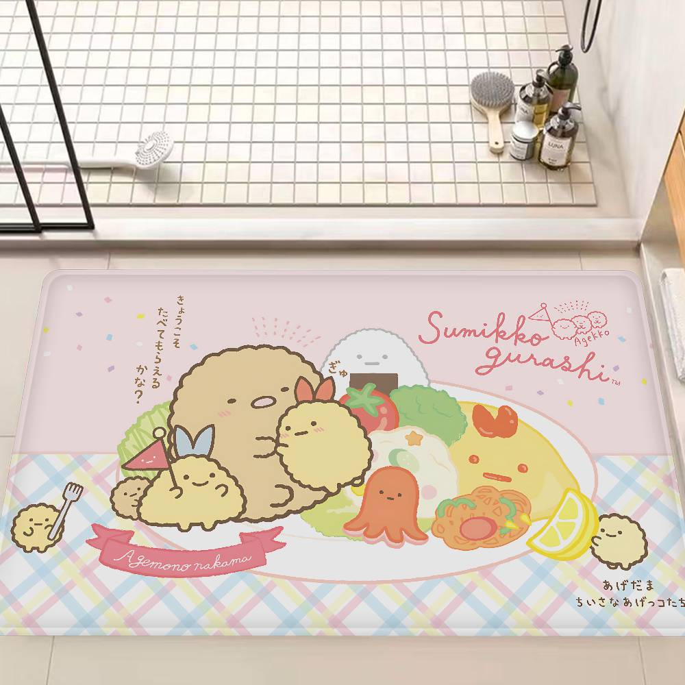 Kawaii Sumikko Gurashi Anime Floor Mat INS Style Soft Bedroom Floor House Laundry Room Mat Anti-skid Household Carpets
