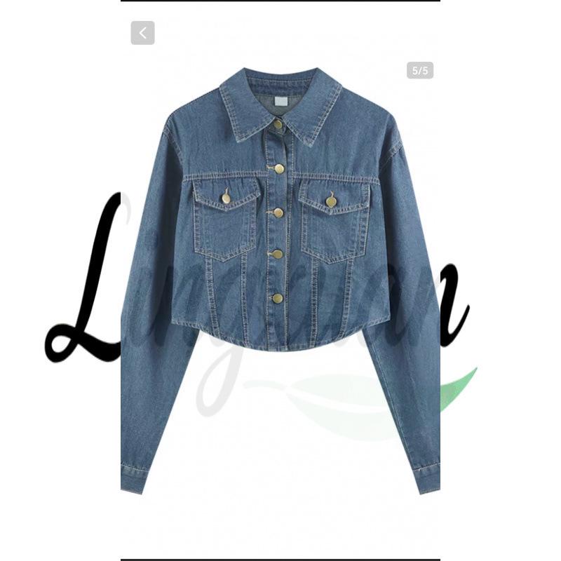 

Women s Classic Hong Kong Retro Denim Shirt Jacket - Loose, Versatile, New 2026 Autumn Design Large (L) синій
