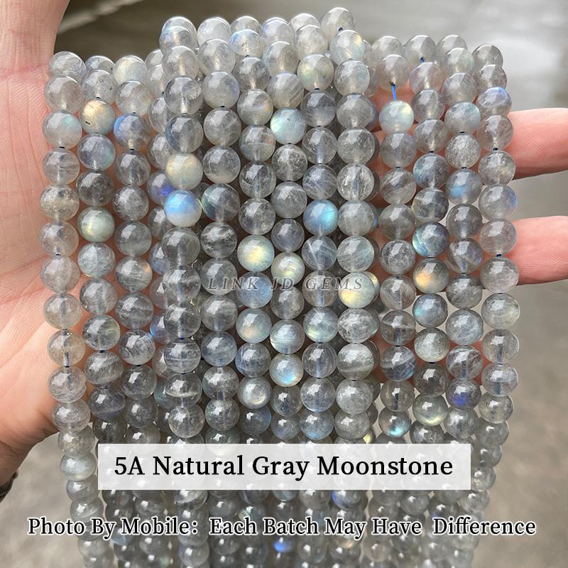 Natural Blue Flash Moonstone Beads High Quality Round Loose Spacer Gemstone For Jewelry Making Diy Bracelet Necklace Accessories