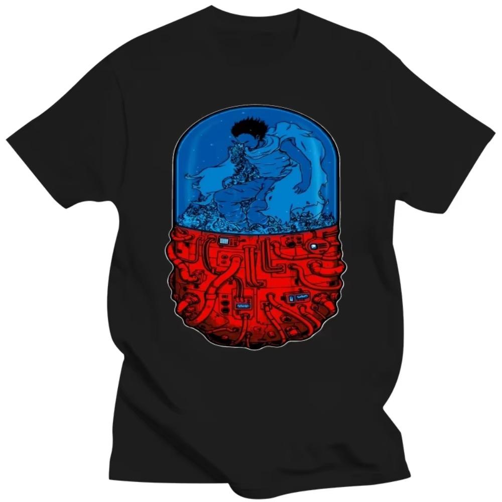 

Японская аниме-футболка Akira для мужчин Tetsuo Kaneda Neo Tokyo Tee Man Cool Fashion Short Sleeves Mens Designer Cotton tshirt S чёрный