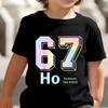 Kids 67 Themed Colorful Print TShirt Soft Cotton Fabric Breathable and Comfortable Ideal for Toddlers and Childrendf0382