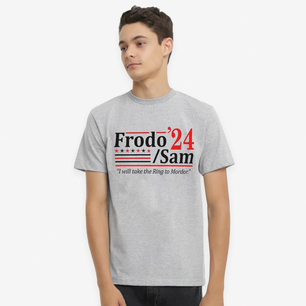 Frodo und Sam 2024 T-Shirt Viggo Mortensen Tolkien Locker und Atmungsaktiv Unisex Rundhals Reines Baumwoll-T-Shirt