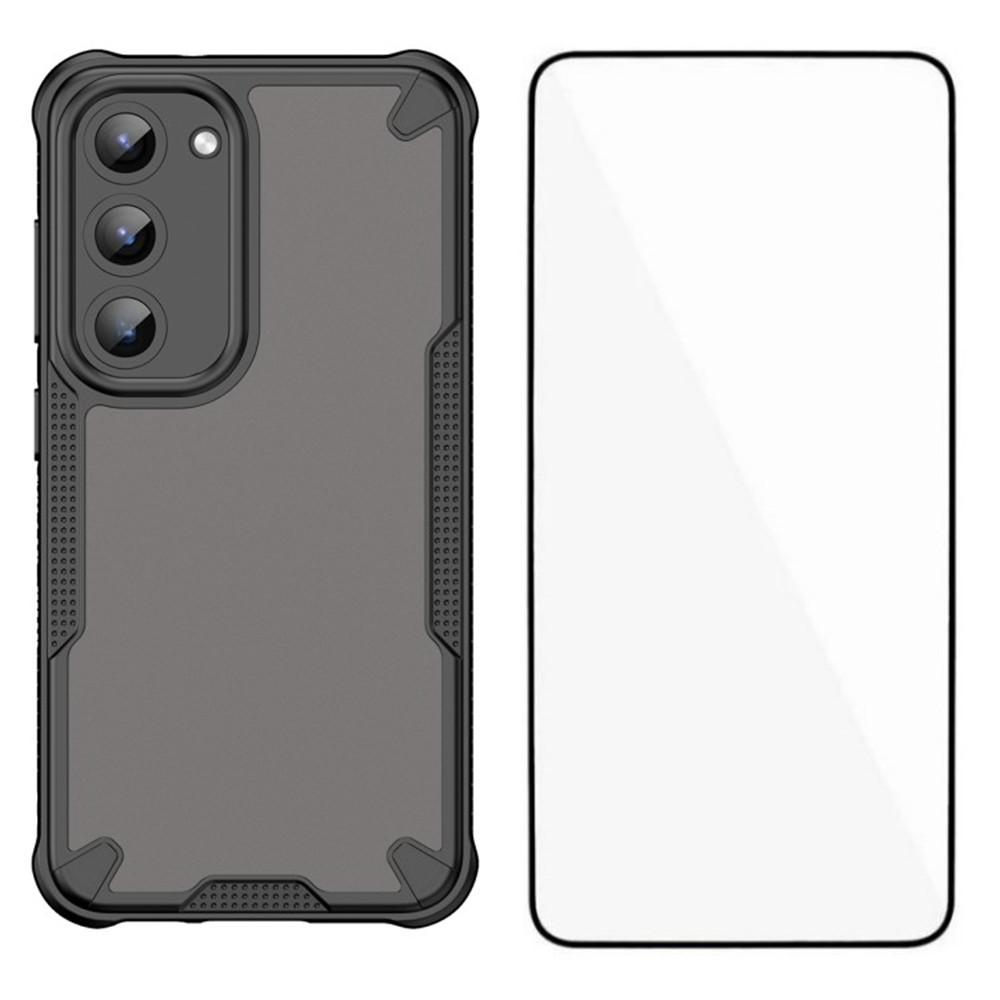 

WANLONFENG MFFJ Series For Samsung Galaxy S23 Case Anti Drop TPU+Acrylic Phone Back Cover with Screen Film Black