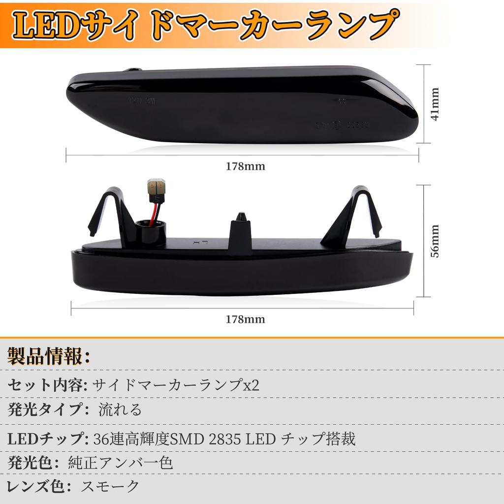 POPMOTORZ R61 R60 LED Side Marker Turn Signal for B-M-W