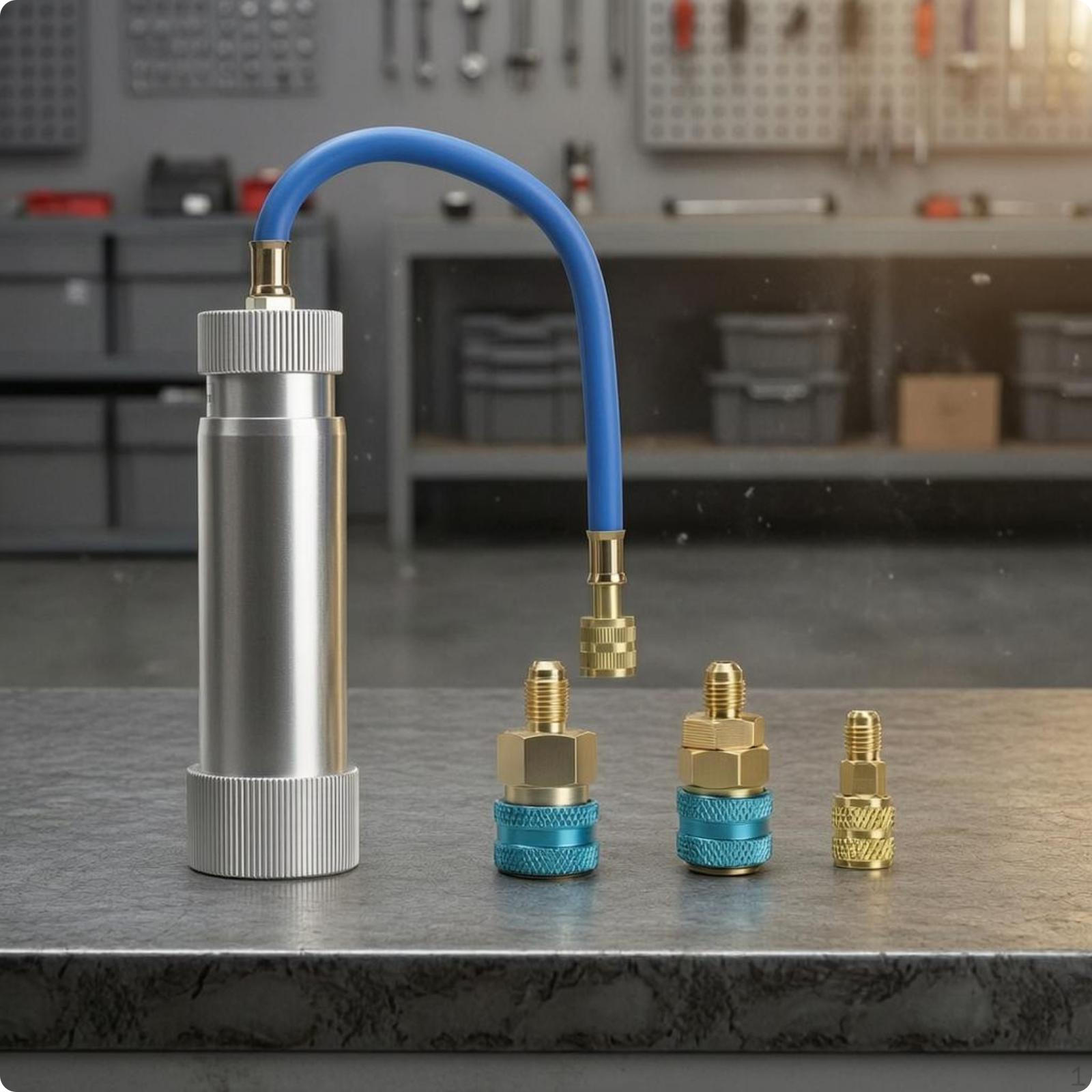Manual Cooling System Oil Dispenser Metal Body Measurement Markings for