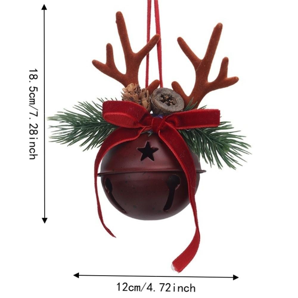Antlers Christmas Tree Hanging Bells Vintage Rustic Style Holiday Hanging Decor Shop Windows