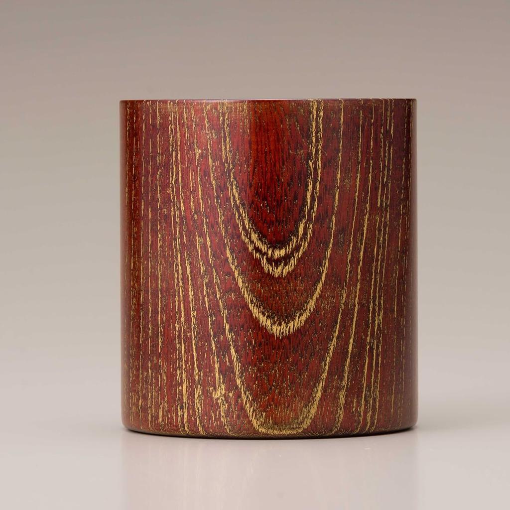Yamanaka Lacquerware Wooden Mug, Keyaki Wood, Gold Red, Wooden Box, SX-0599