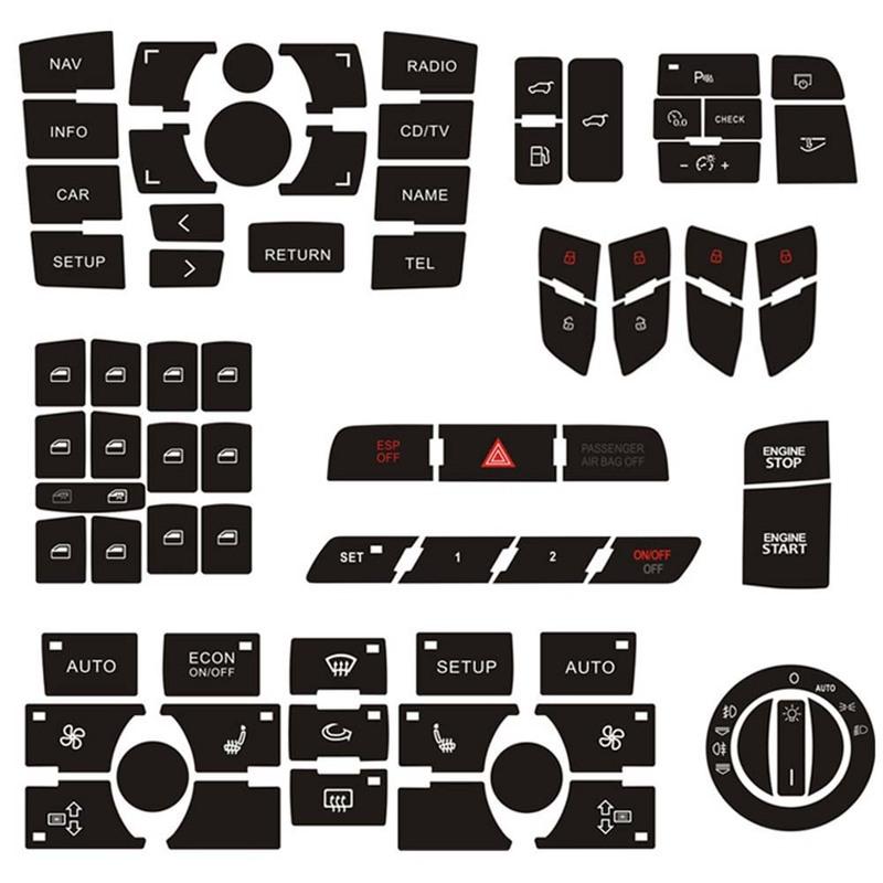 Car Button Repair Sticker Matte Black Decals Stickers For Q7 03-15 High Grade Vinyl Button Repair Decal Sticker Car Accessories