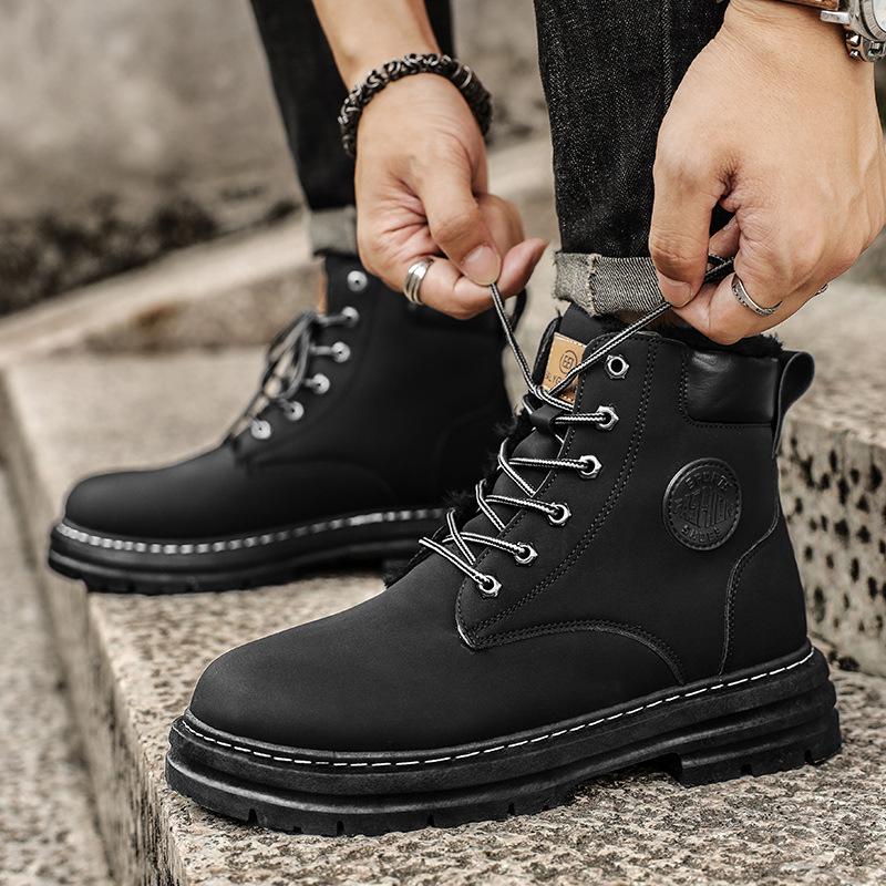 Winter new velvet thickened Martin boots high-top shoes warm cotton shoes short boots