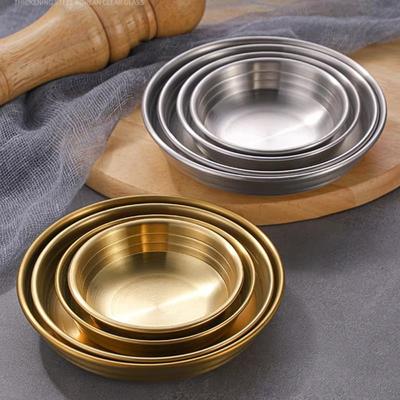 Round Tableware Pickle Dish Stainless Steel Seasoning Dish New Sauce Dish Snack Pan Kitchen Tools