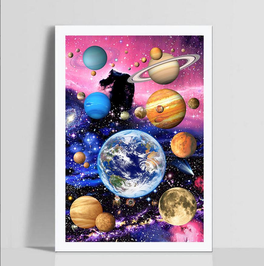 DIY 5D Planet Diamond Embroidery Painting Rhinestone Cross Stitch Home Decoration