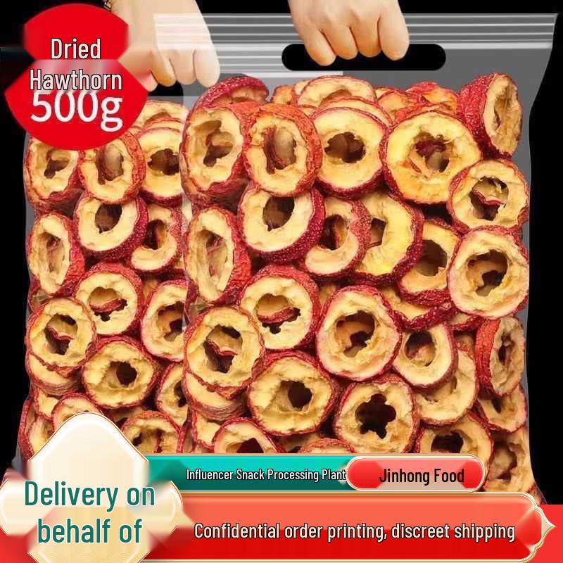 Seedless Dried Hawthorn Slices for Tea, 500g - Sulfur-Free, Pitted Hollow Hawthorn Rings