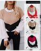Color Block Cable Knit Crew Neck Pullover Sweater - Women's Autumn/Winter Loose Fit Knitwear