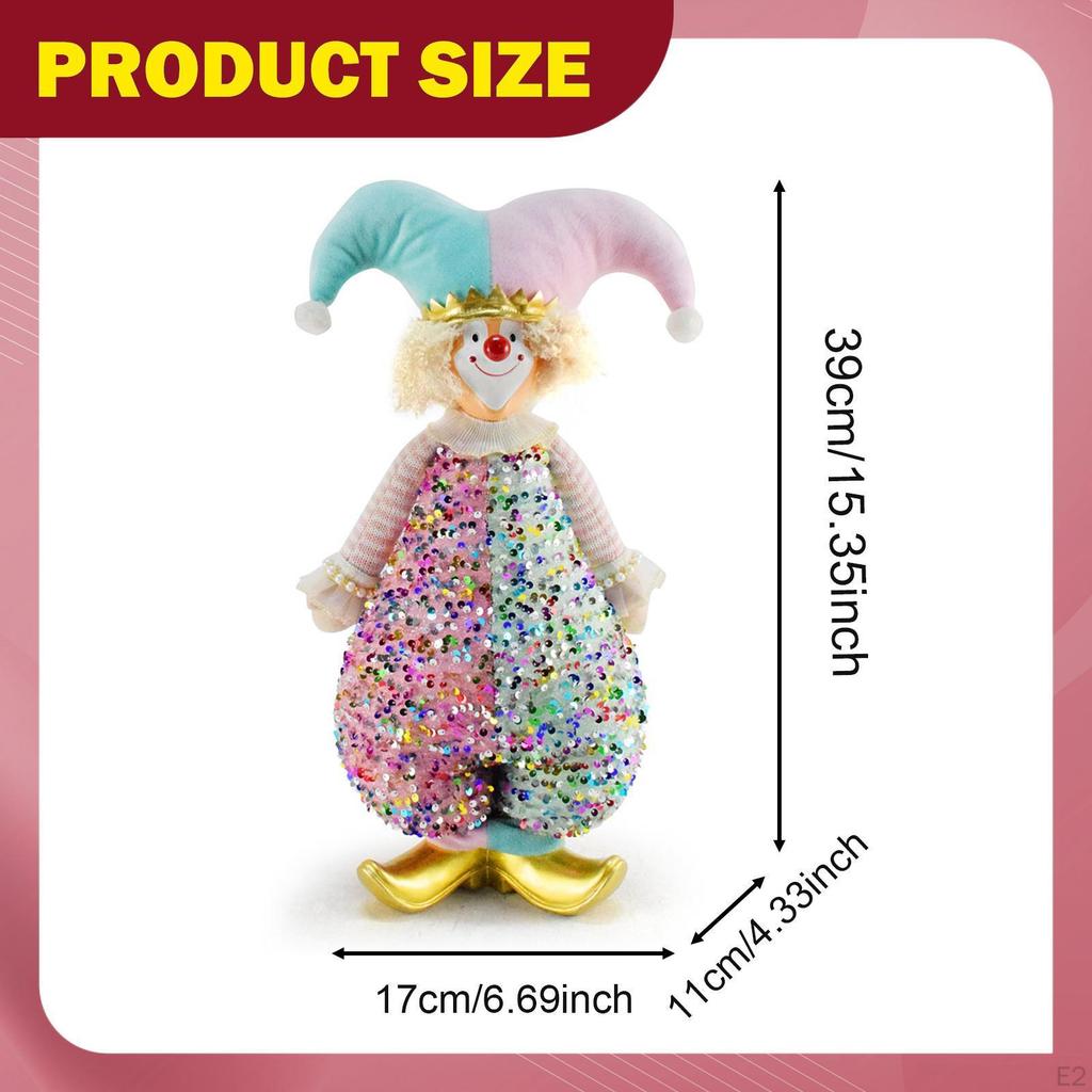 Christmas Clown Doll Decoration Home Decor Xmas Figure Figurine Holiday Ornament for