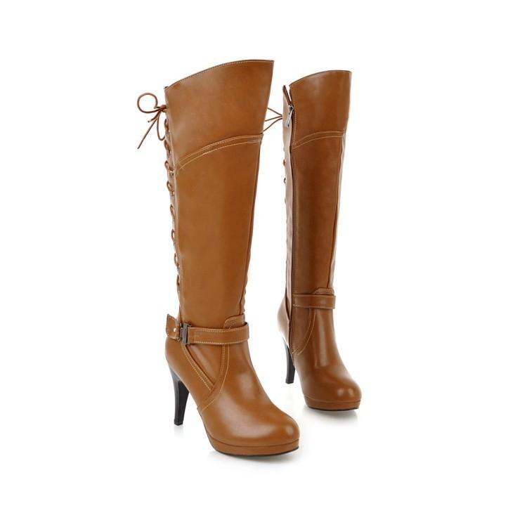 

Модный темперамент Удобные мартинсы на высоком каблуке Высокие ботинки 40-48 39 коричневый