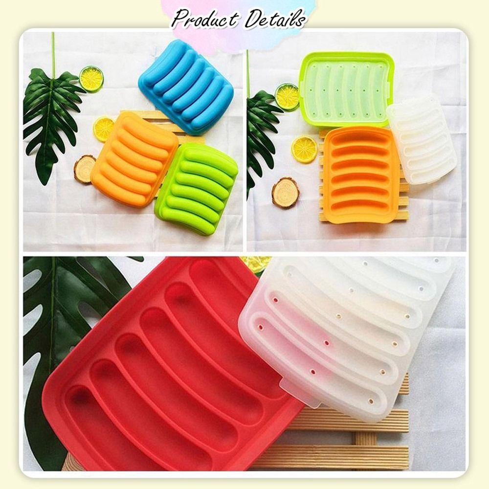 6-Cavity Sausage Maker Mould Non-Stick Silicone Mold DIY Hot Dog Maker  Kitchen Baking