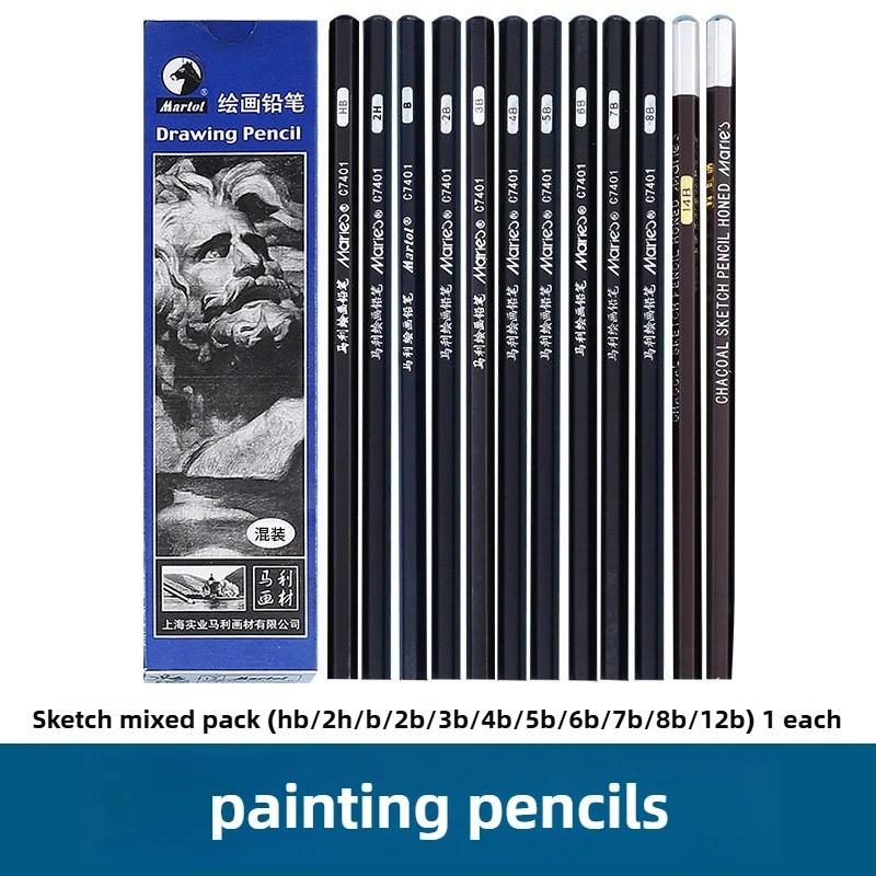 Pencil Soft Charcoal Pen Professional Sketch Charcoal Painting Brush Soft Carbon Pen Painting Supplies for Art Students