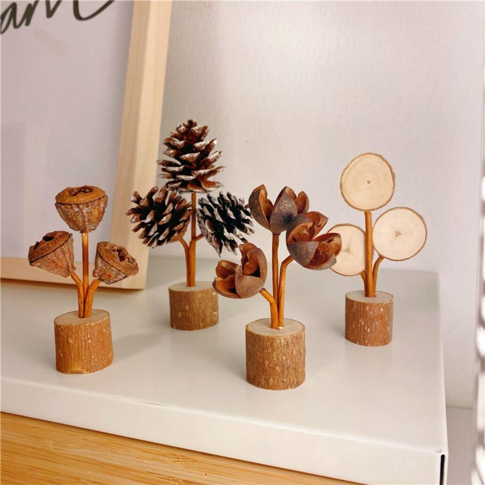 Handcrafted Tabletop Pine Cone Ornament Natural Pinecone Christmas Tree Pendant  Office
