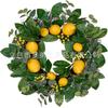 Artificial Lemon Peony Wreath Wall Hanging Decor Door Home Festival Party Decoration