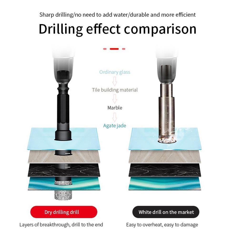 1PC Brazed Drill Bit Dry Drilling Ceramic Tile Drill Bit Marble Granite Vitrified Tile Hole Opener Diamond Drill Bit LM