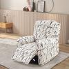 4Pcs Elastic Recliner Sofa Cover Printed Stretch Recliner Slipcovers with Side Pockets Non Slip Sofa Slipcovers for Living Room
