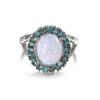 European and American Fashion Rhinestone Blue Oval Opal Ring