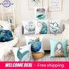 Cartoon Whale Printed Pillowcase Nordic Marine Cushion Decorative Home Decor Sofa Throw Decoration