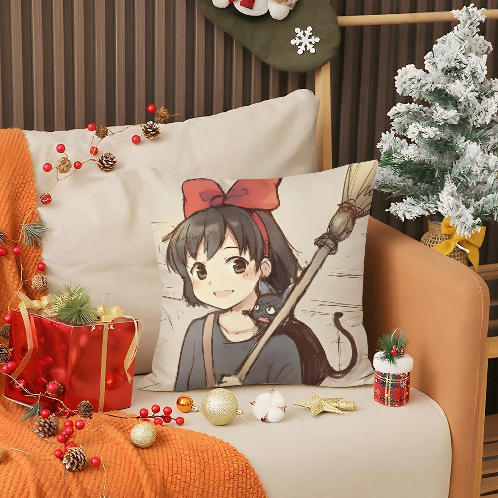 k-Kiki's Delivery Service Pillow Case Living Room Sofa Decorative Cushion Cover Simple Household Light Luxury Printed Pillow