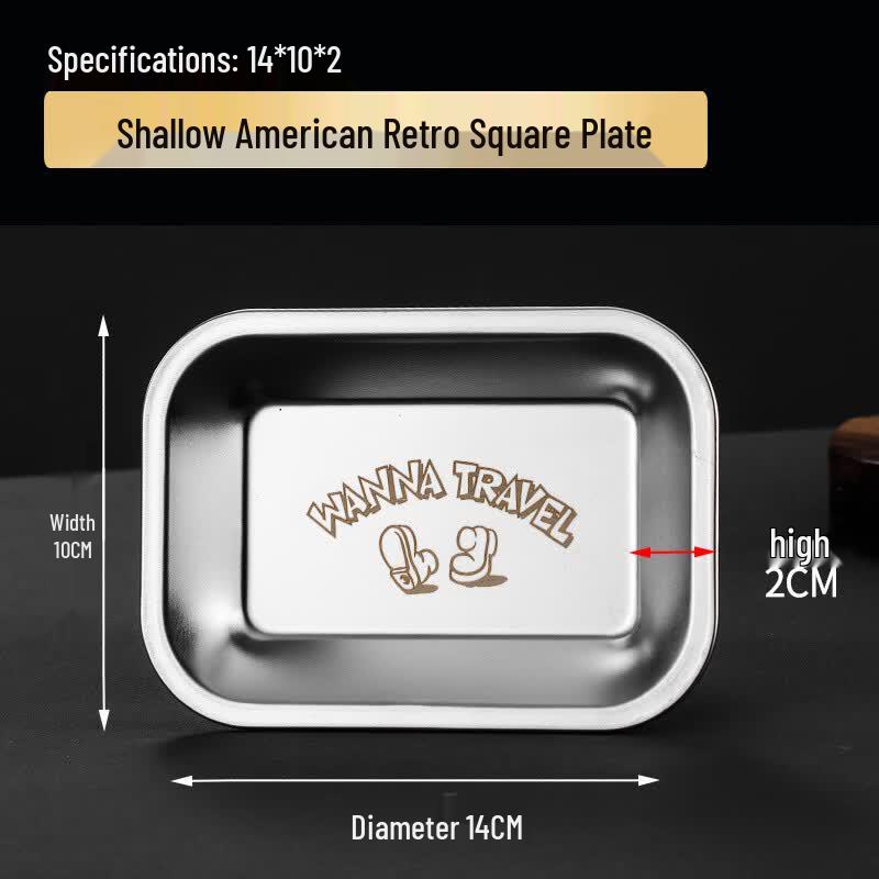 

ZISIZ Retro Stainless Steel BBQ Grill Plate Set