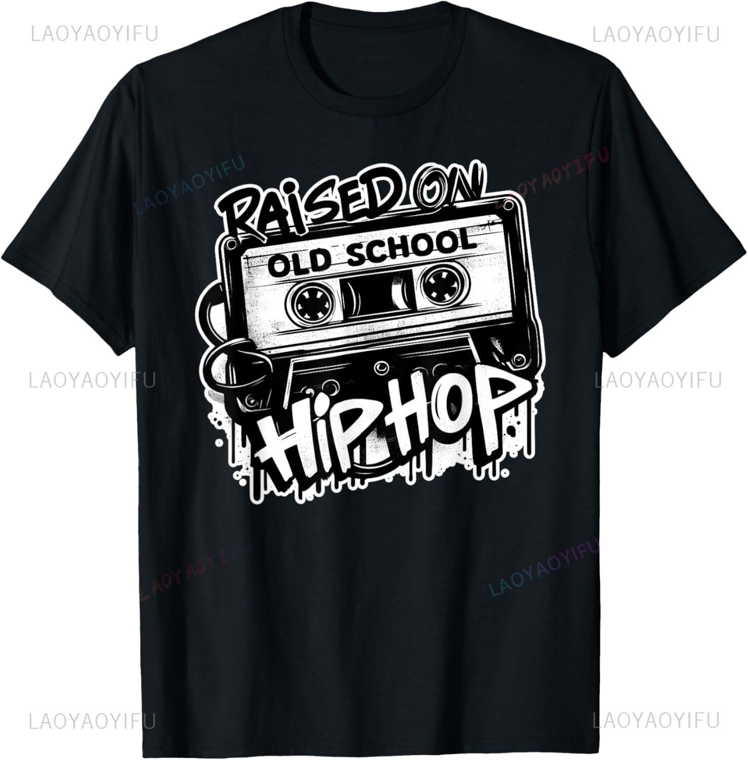 RAISED ON OLD SCHOOL HIP HOP Anniversary Cassette Graffiti TShirt Unisexs T Shirt Unisex Summer Streetwear Tops Camisas S
