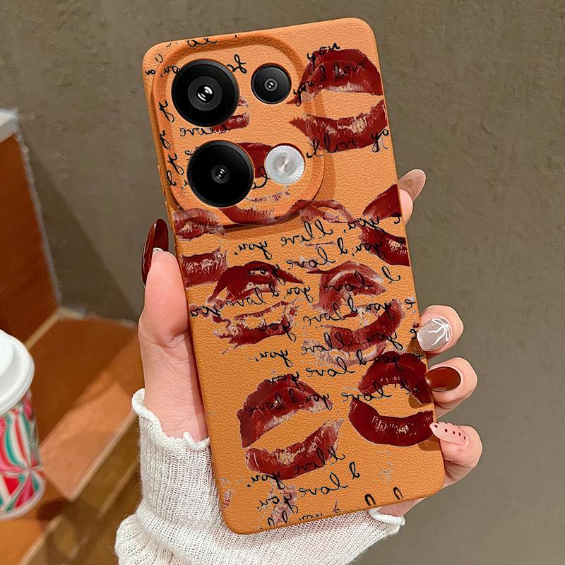 Cool Kiss Lips Print Case For Xiaomi 13T Pro Redmi Note 15 Pro 4G Redmi Note 14 13 Pro+ 5G Leather Texture Silicone Cover