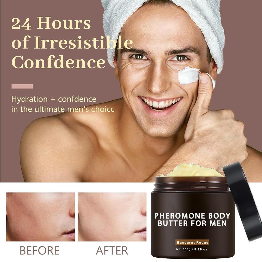 Men Pheromone Body Butter, Scented Body Moisturizer for Daily Skin Care 150g