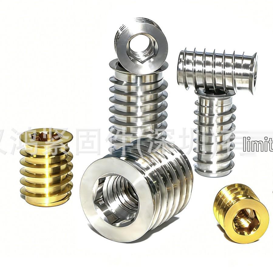 SKD440 Ottone-Acciaio Inossidabile M6 Inserto Filettato Autofilettante Dado Bullone Elemento di Fissaggio