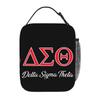 Custom Delta Sigma Theta Sorority Gift Lunch Bag for Women Reusable Oxford Bento Bag Portable Thermal Lunch Box for Work Picnic