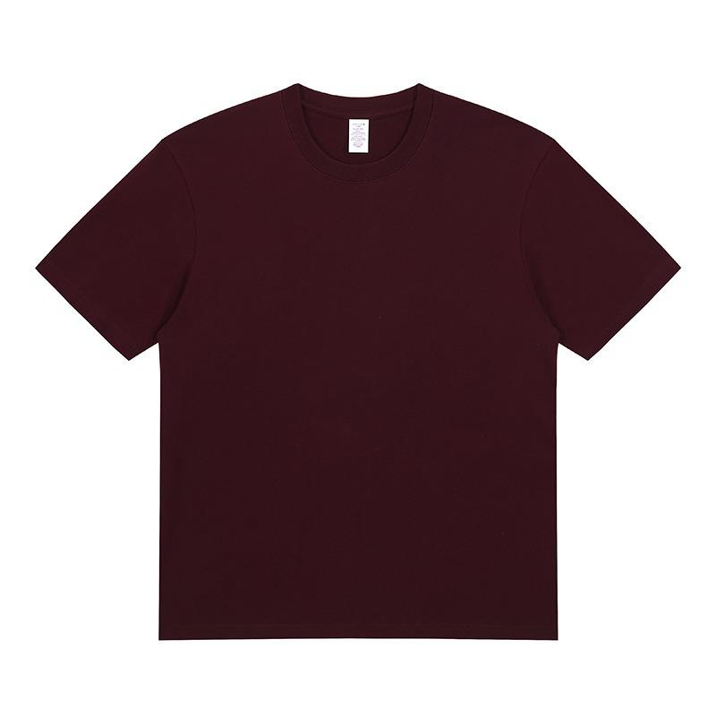 Camiseta de Manga Corta Pesada 230g Algodón Puro Estilo Japonés - Color Sólido Primavera/Verano, Versátil y Sencilla con Opción de Logo Personalizado