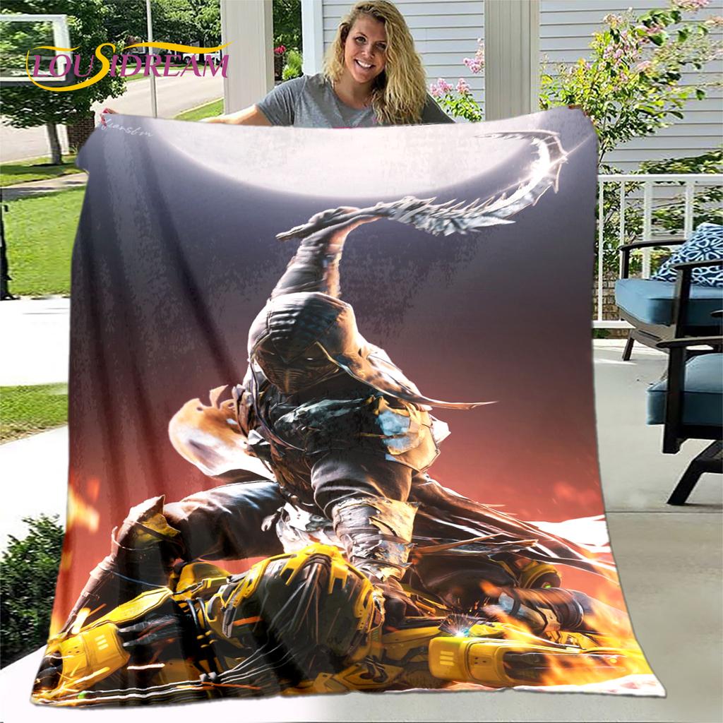 New Cartoon Mortal Kombat Blanket,Flannel Blanket Throw Blanket,Soft Warm Blanket for Living Room Bedroom Beds Sofa Decor Gift