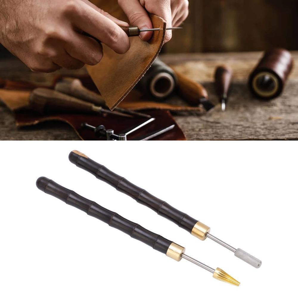 2pcs Sandalwood Handle Leather Edge Dye Pen Leather Edge Roller Pen For Leather Working