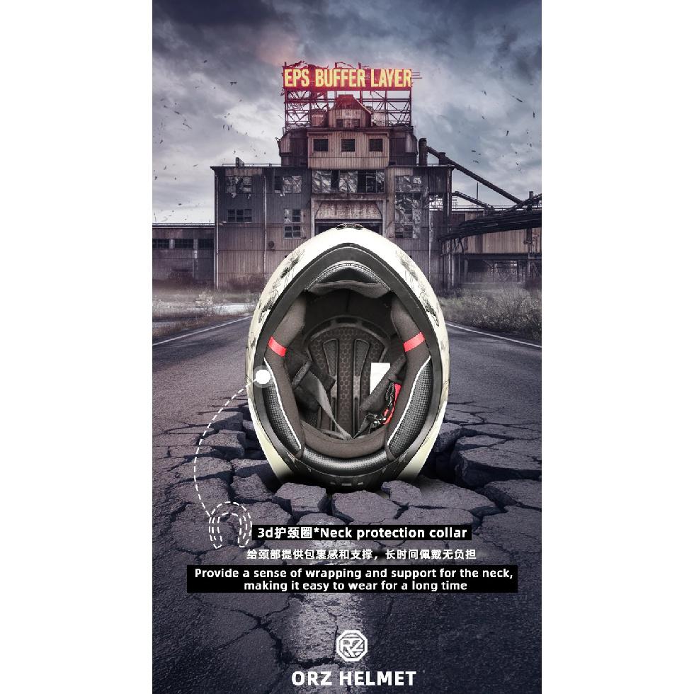 ORZ-S802 Motorcycle Helmet, DOT Men's and Women's Full Face Helmet, Personalized, Cool, All Season, Big Tail Wing Helmet