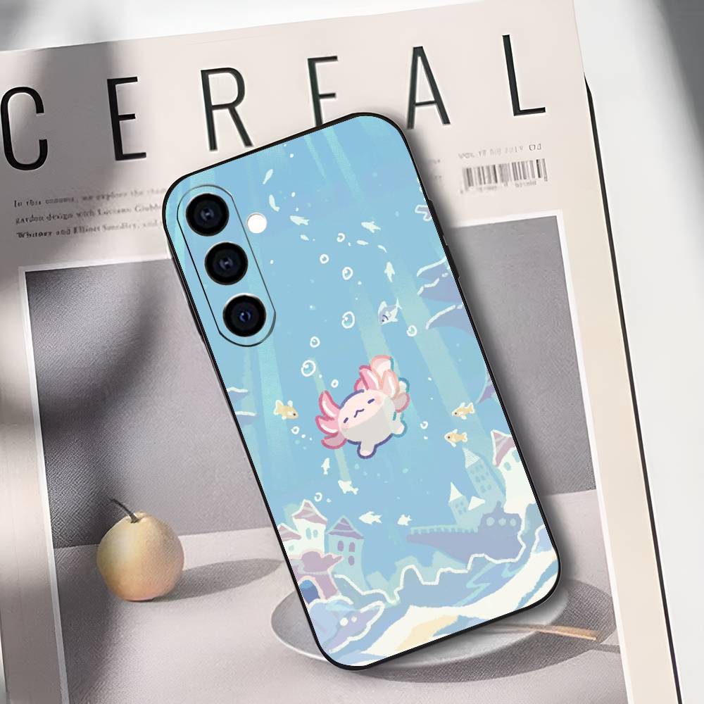 Cartoon Cute Axolotl Phone Case Silicone Soft For Samsung Galaxy A73,A72,A71,A70,A53,A52,A51