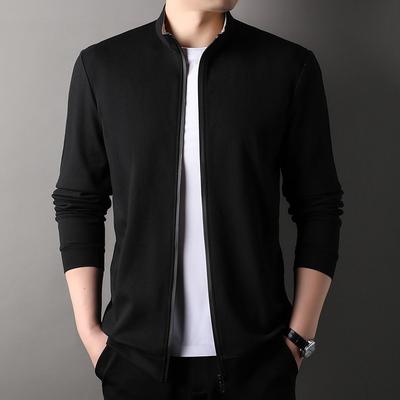 Spring New Young Men's Jacket Korean Style Solid Color Cotton Versatile Loose Stand-up Collar Zipper Sweatshirt for Men