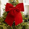 60cm Red Large Velvet Christmas Bows Large Christmas Tree Top Bow Outdoor Decorations Wedding Hanging Pendant New Year Ornament