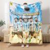Couverture Personnalisée Messi avec Texte Cadeau Couverture Personnalisée Décor Chaleureux pour Chaise Décoration Maison Chaise de Bureau Lit Quatre Saisons Universel