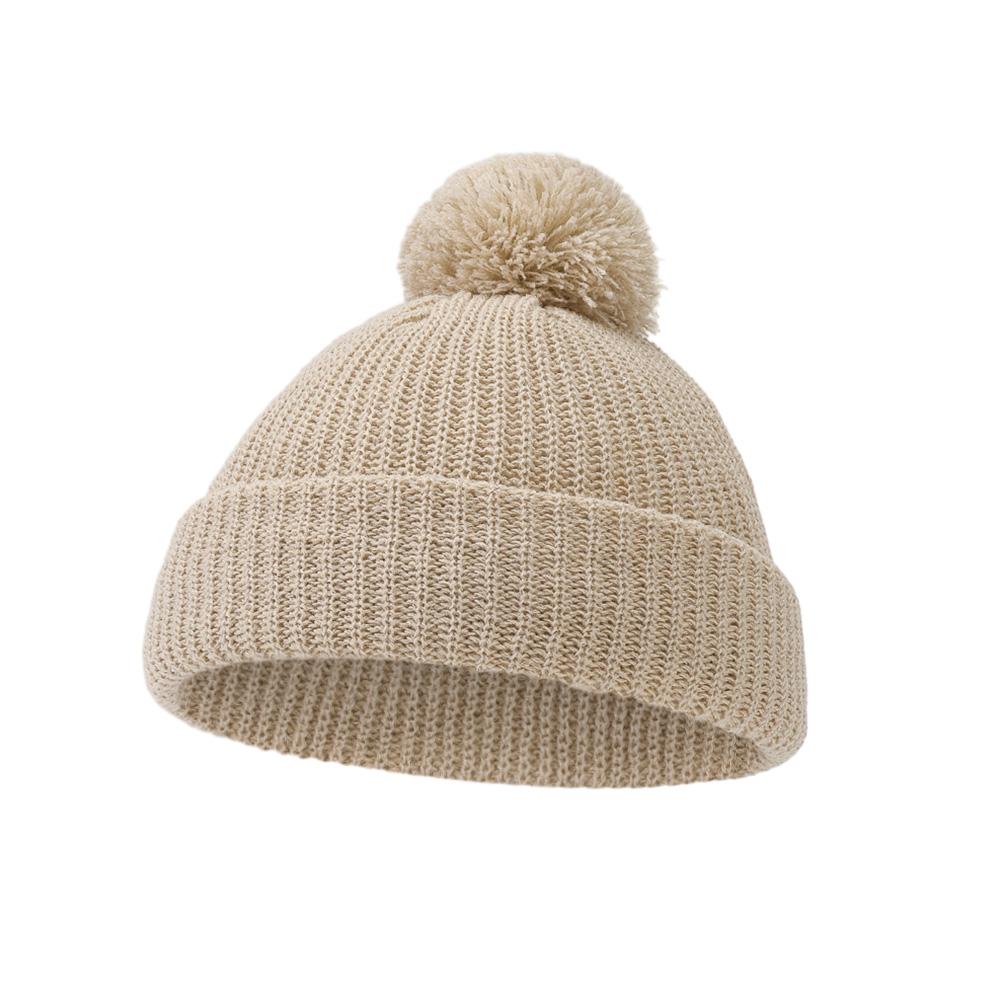 Solid Pom Knitted India Hats Infant 0-12M Boys Girls Folded Crochet Ins Fall Winter Warm Beanies Newborn Caps Headwraps
